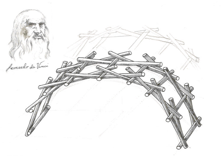 Ponte autoportante ideato da Leonardo da Vinci